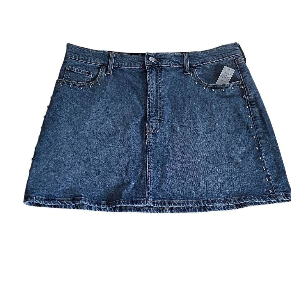 Gap Women's Size 20 Blue Denim Silver Studded Western Style Cowgirl Skirt